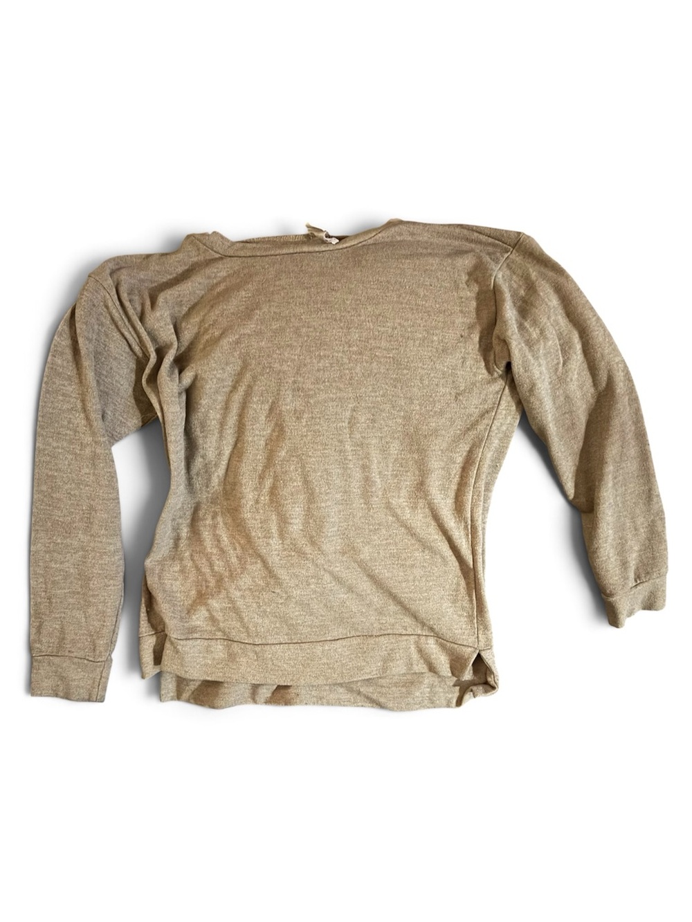 Sew In Love Woman Crewneck Sweater in Tan